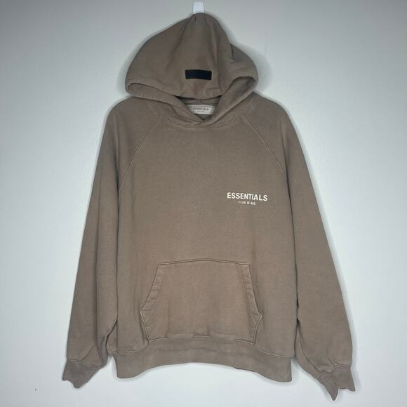 Fear of God Essentials Hoodie Desert Taupe Tan Size S Streetwear Heavy Pullover - Picture 1 of 12